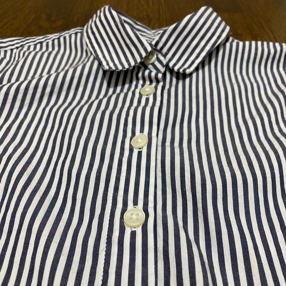 NWOT Banana Republic blue stripe button down 0 petite - Picture 9 of 12
